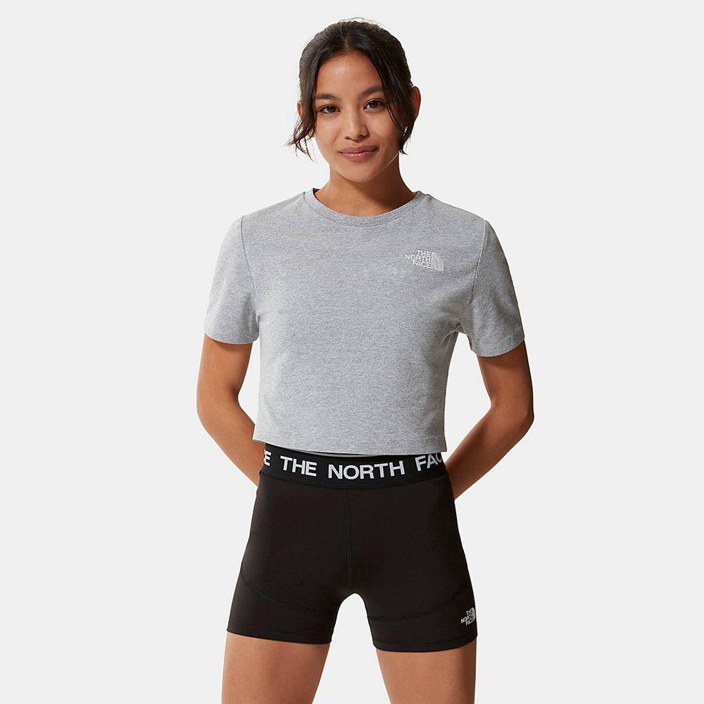 The North Face Crop Γυναικεια T Shirt - Ανοιχτο Γκρι (BWFM26359)